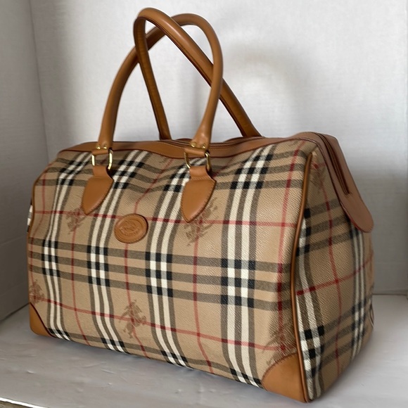 Burberry Handbags - AUTHENTIC Boston Bag Nova Check Canvas Leather .